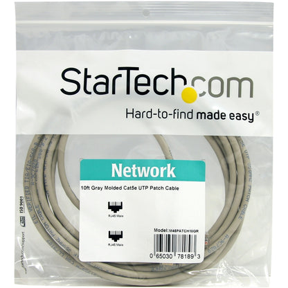 StarTech.com 10ft Gray Molded Cat5e UTP Patch Cable M45PATCH10GR