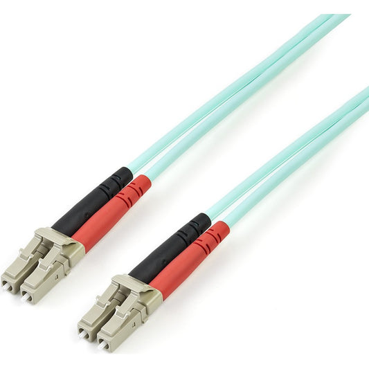 StarTech.com 2m (6ft) LC/UPC to LC/UPC OM3 Multimode Fiber Optic Cable, Full Duplex 50/125 Zipcord, 100G, LSZH Fiber Jumper Cord A50FBLCLC2