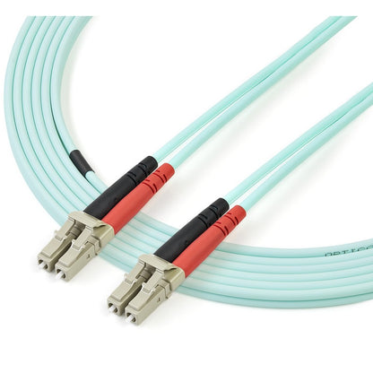 StarTech.com 2m (6ft) LC/UPC to LC/UPC OM3 Multimode Fiber Optic Cable, Full Duplex 50/125 Zipcord, 100G, LSZH Fiber Jumper Cord A50FBLCLC2