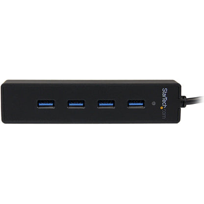 StarTech.com 4 Port Portable SuperSpeed USB 3.0 Hub with Built-in Cable - 5Gbps ST4300PBU3