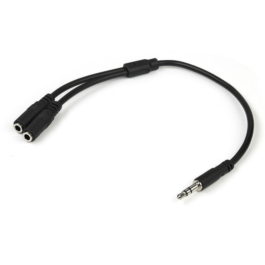 StarTech.com Slim Stereo Splitter Cable - 3.5mm Male to 2x 3.5mm Female MUY1MFFS