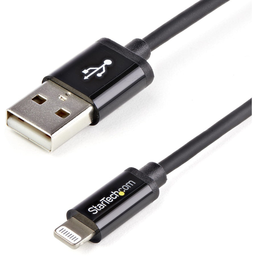 StarTech.com 1m (3ft) Black Apple�&reg; 8-pin Lightning Connector to USB Cable for iPhone / iPod / iPad USBLT1MB