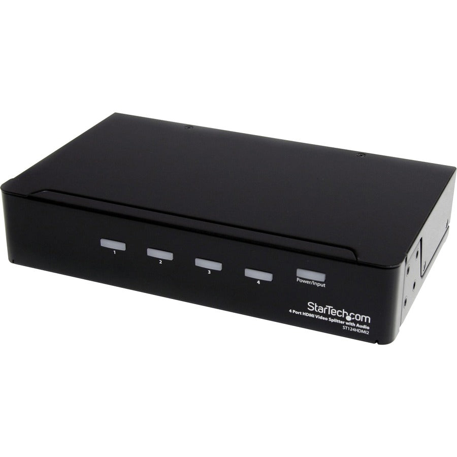 StarTech.com HDMI Splitter 1 In 4 Out - 1080p - 4 Port -Mounting Brackets - 1.3 Audio - HDMI Multi Port - HDMI Audio Splitter ST124HDMI2