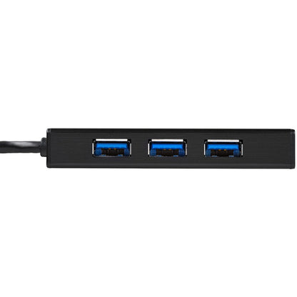 StarTech.com 3 Port Portable USB 3.0 Hub with Gigabit Ethernet Adapter NIC - 5Gbps - Aluminum w/ Cable ST3300GU3B