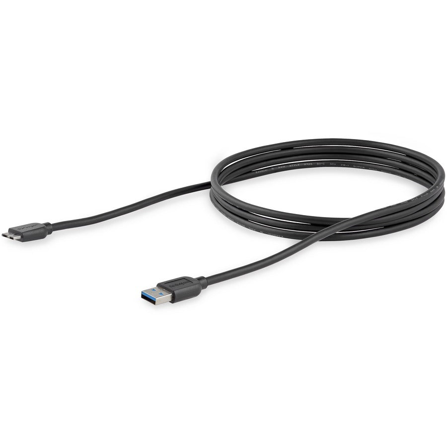 StarTech.com 2m (6ft) Slim SuperSpeed USB 3.0 (5Gbps) A to Micro B Cable - M/M USB3AUB2MS