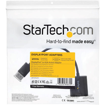 StarTech.com DisplayPort to VGA Adapter, Active DP to VGA Converter, 1080p Video, DP to VGA Adapter Dongle (Digital to Analog), DP 1.2 DP2VGA3