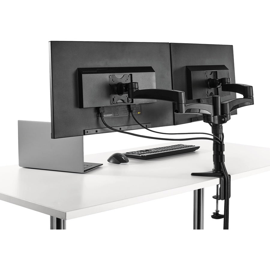 StarTech.com Desk Mount Dual Monitor Arm, Dual Articulating Monitor Arm, Height Adjustable, For VESA Monitors up to 24" (29.9lb/13.6kg) ARMDUAL