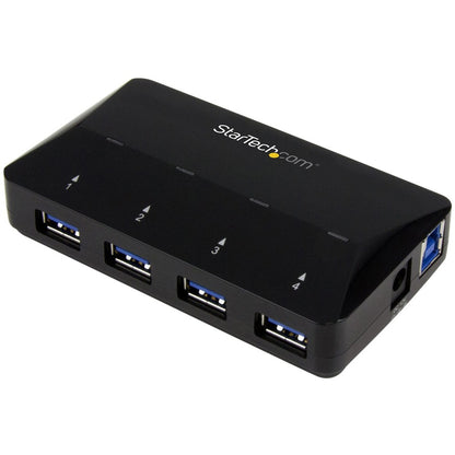 StarTech.com 4-Port USB 3.0 Hub plus Dedicated Charging Port - 5Gbps - 1 x 2.4A Port - Desktop USB Hub and Fast-Charging Station ST53004U1C