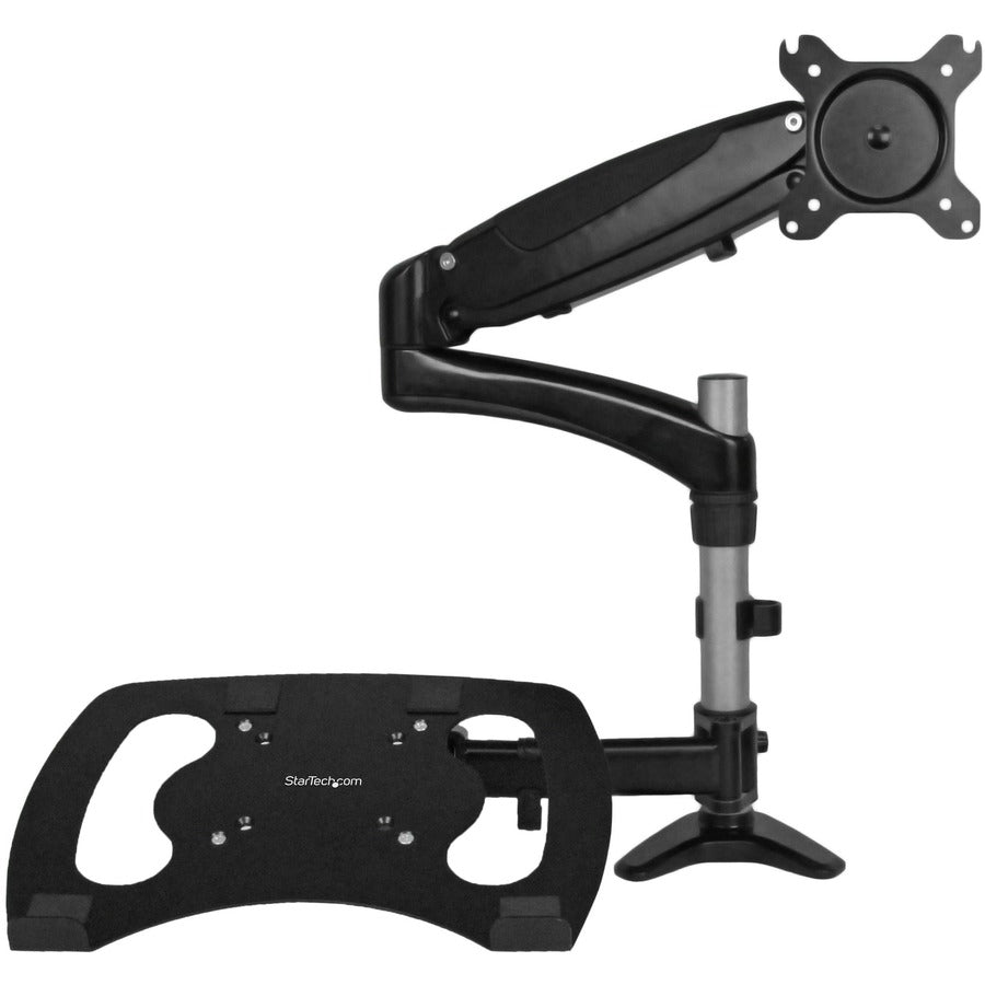 StarTech.com Laptop Monitor Stand, Computer Monitor Stand, Articulating, VESA Mount Monitor Desk Mount, For up to 27"(17.6lb/8kg) Displays ARMUNONB