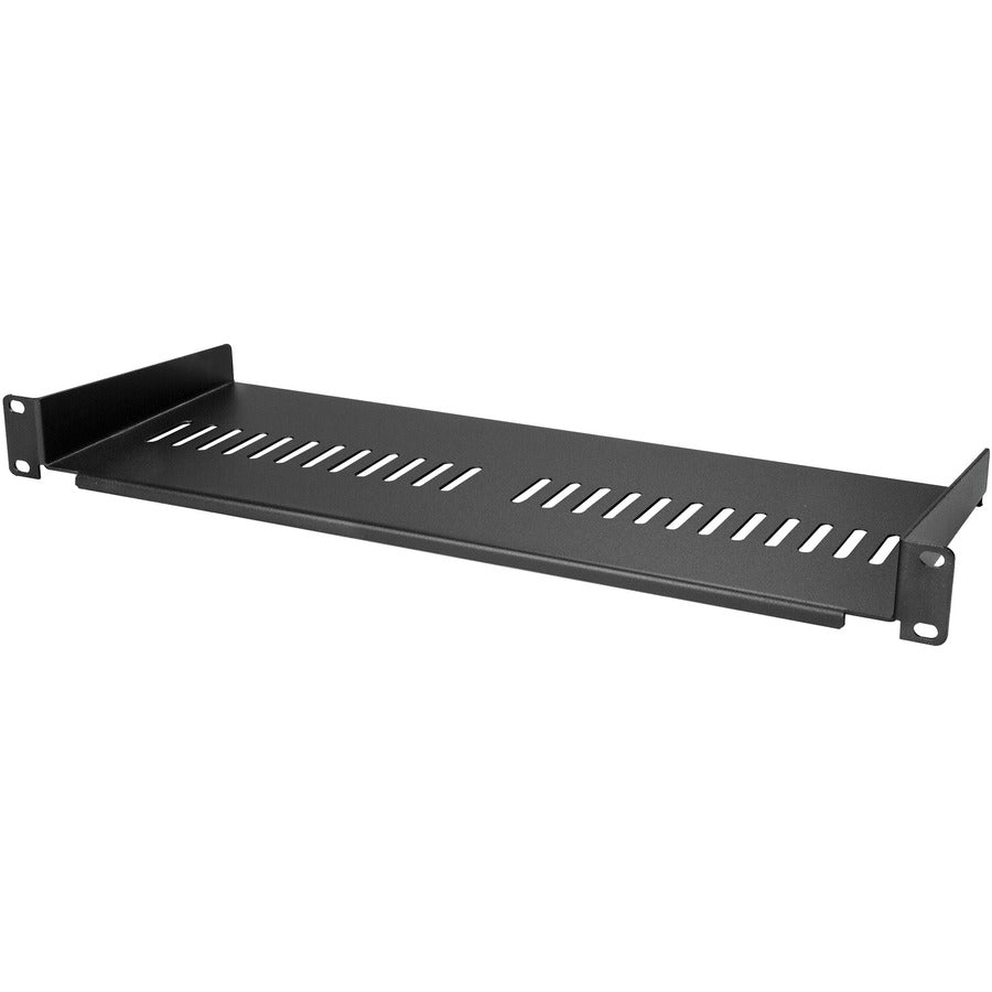 StarTech.com 1U Vented Server Rack Cabinet Shelf - Fixed 7in Deep Cantilever Rackmount Tray for 19" Data/AV/Network Enclosure w/Cage Nuts CABSHELF1U7V