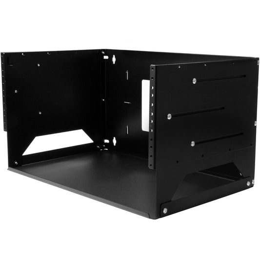 StarTech.com 2-Post 4U Open Frame Wall Mount Network Rack with Built-in Shelf and Adjustable Depth, Computer Rack for IT Equipment, TAA~ WALLSHELF4U