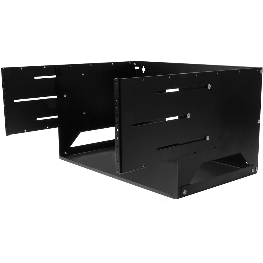 StarTech.com 2-Post 4U Open Frame Wall Mount Network Rack with Built-in Shelf and Adjustable Depth, Computer Rack for IT Equipment, TAA~ WALLSHELF4U