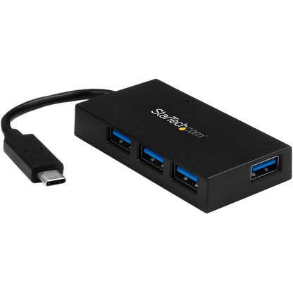 StarTech.com 4 Port USB C Hub - USB-C to 4x USB-A (USB 3.0/3.2 Gen 1 SuperSpeed 5Gbps) - USB Bus or Self Powered - BC 1.2 Charging Hub HB30C4AFS