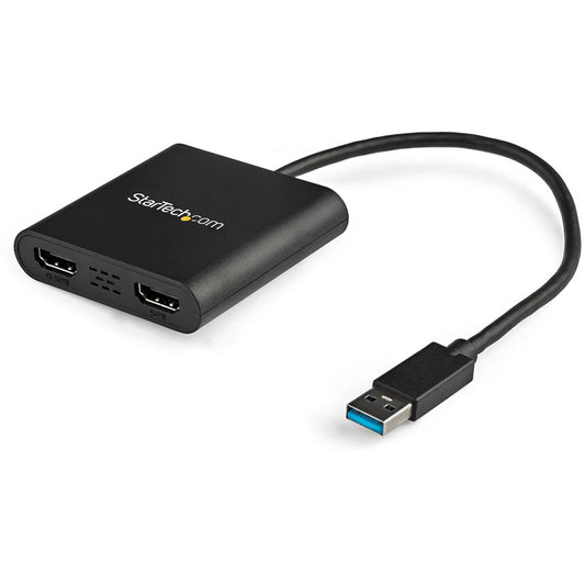 StarTech.com USB 3.0 to Dual HDMI Adapter, 1x 4K & 1x 1080p, External Graphics Card, USB Type-A Dual Monitor Display Adapter, Windows Only USB32HD2