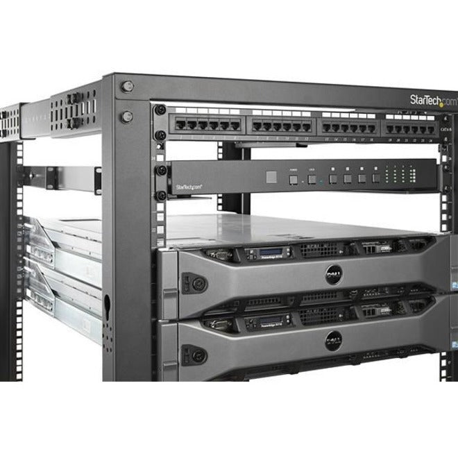 StarTech.com 1U 19" Server Rack Rails 24-36" Adjustable Depth /Universal 4 Post Network/Server/UPS Equipment Mounting Rack Mount Rail Kit UNIRAILS1UB