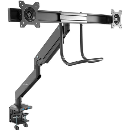 StarTech.com Desk Mount Dual Monitor Arm with USB & Audio, Slim Dual Monitor VESA Mount up to 32" (17.6lb/8kg) Displays, C-Clamp/Grommet ARMSLIMDUAL2USB3