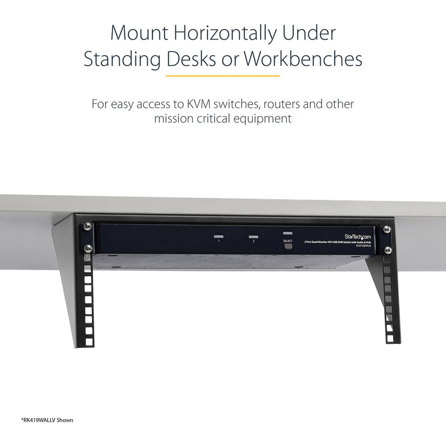 StarTech.com 5U Vertical Wall Mount Rack, 19" Wall Mounting Bracket, Open Low Profile Network/Server Room/Data/AV/IT/Patch Panel/Equipment RK519WALLV