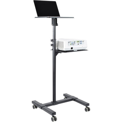 StarTech.com Mobile Projector and Laptop Stand/Cart, Heavy Duty Portable Projector Stand/Presentation Cart (22lb/shelf), Height Adjustable ADJPROJCART