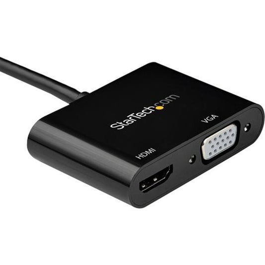 StarTech.com Mini DisplayPort to HDMI VGA Adapter - mDP 1.2 HBR2 to HDMI 2.0 4K 60Hz or VGA Video Monitor Converter - TB2 Compatible MDP2VGAHD20