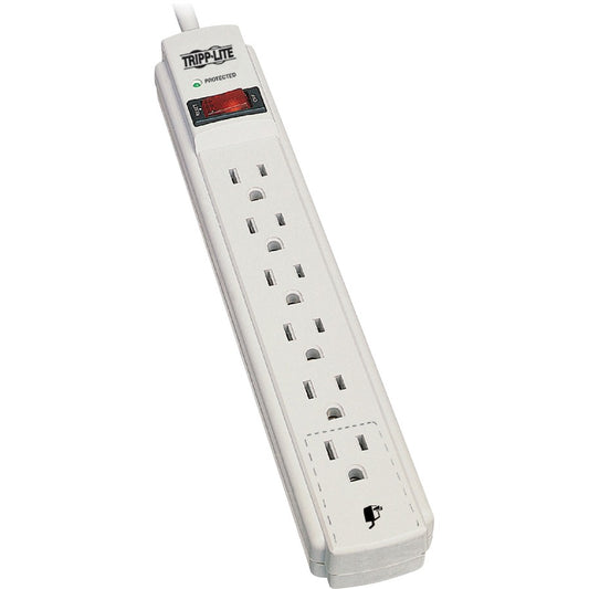 Tripp Lite 6-Outlets, 8-Ft Cord, 990 Joule Strip, Flat Plug - Protect It! Surge Suppressor TLP608