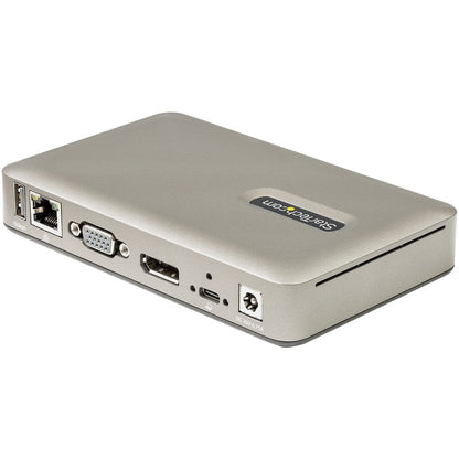 StarTech.com USB C Dock, USB-C to DisplayPort 4K 30Hz or VGA, 65W PD3.0, 4-Port USB 3.1 Gen 1 Hub, GbE, Universal USB C Docking Station DKM30CHDPD