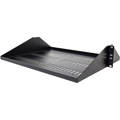 StarTech.com 2U Vented Server Rack Shelf - Center Mount Fixed 14" Deep Cantilever Rackmount Tray for 19" Data/AV/Network w/Cage Nuts SHELF-2U-14-CENTER-V