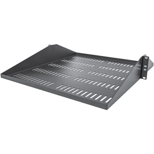 StarTech.com 2U Vented Server Rack Shelf - Center Mount Fixed 20" Deep Cantilever Rackmount Tray for 19" Data/AV/Network w/Cage Nuts SHELF-2U-20-CENTER-V