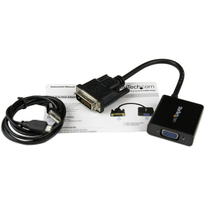 StarTech.com DVI-D to VGA Active Adapter Converter Cable - 1080p DVI2VGAE