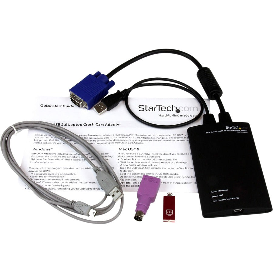 StarTech.com KVM Console to USB 2.0 Portable Laptop Crash Cart Adapter - Notebook Netbook Crash cart adapter - Compact - KVM to USB Notebook Portable KVM Console NOTECONS01