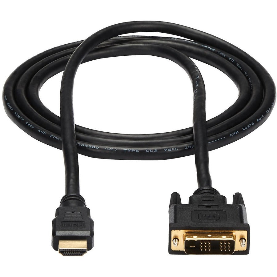 StarTech.com HDMI to DVI Cable - 6 ft / 2m - HDMI to DVI-D Cable - HDMI Monitor Cable - HDMI to DVI Adapter Cable HDMIDVIMM6