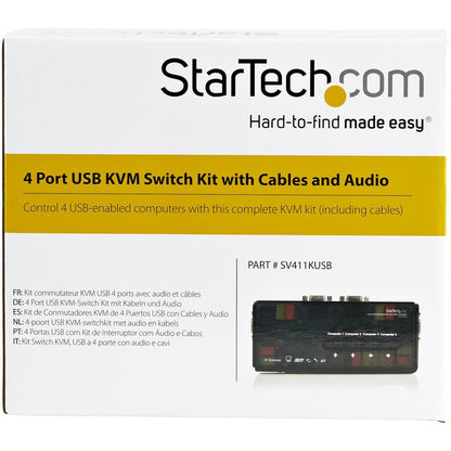 StarTech.com SV411KUSB - KVM / audio switch - USB - 4 ports - 1 local user SV411KUSB