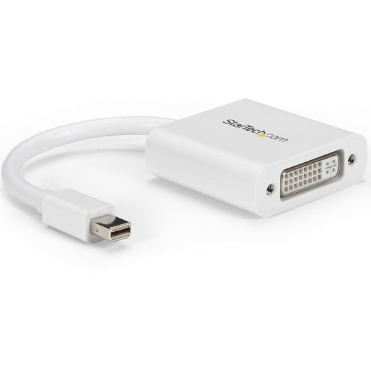 StarTech.com Mini DisplayPort to DVI Adapter, Mini DP to DVI-D Single Link Converter, 1080p Video, Passive, mDP 1.2 to DVI Monitor/Display MDP2DVIW