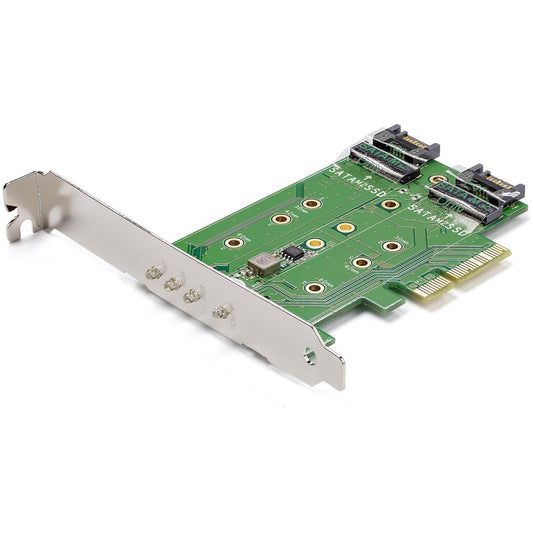 StarTech.com M.2 Adapter - 3 Port - 1 x PCIe (NVMe) M.2 - 2 x SATA III M.2 - SSD PCIE M.2 Adapter - M2 SSD - PCI Express SSD PEXM2SAT32N1