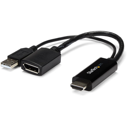 StarTech.com HDMI to DisplayPort Adapter - 4K 30Hz - HDMI to DisplayPort Converter - Compact HDMI to DP Adapter - USB-Powered HD2DP