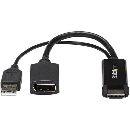 StarTech.com HDMI to DisplayPort Adapter - 4K 30Hz - HDMI to DisplayPort Converter - Compact HDMI to DP Adapter - USB-Powered HD2DP