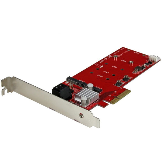 StarTech.com 2x M.2 NGFF SSD RAID Controller Card plus 2x SATA III Ports - PCIe - Two Slot PCI Express M.2 RAID Card plus Two SATA Ports PEXM2SAT3422