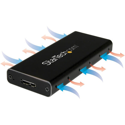 StarTech.com M.2 SSD Enclosure for M.2 SATA SSDs - USB 3.1 (10Gbps) with USB-C Cable - External Enclosure for USB-C Host - Aluminum SM21BMU31C3