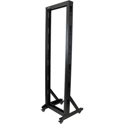 StarTech.com 2-Post 42U Mobile Open Frame Server Rack, Two Post 19in Network Rack with Casters, Rolling Open Rack for AV/Data/IT Equipment 2POSTRACK42