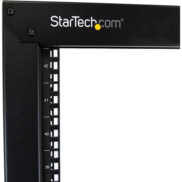 StarTech.com 2-Post 42U Mobile Open Frame Server Rack, Two Post 19in Network Rack with Casters, Rolling Open Rack for AV/Data/IT Equipment 2POSTRACK42