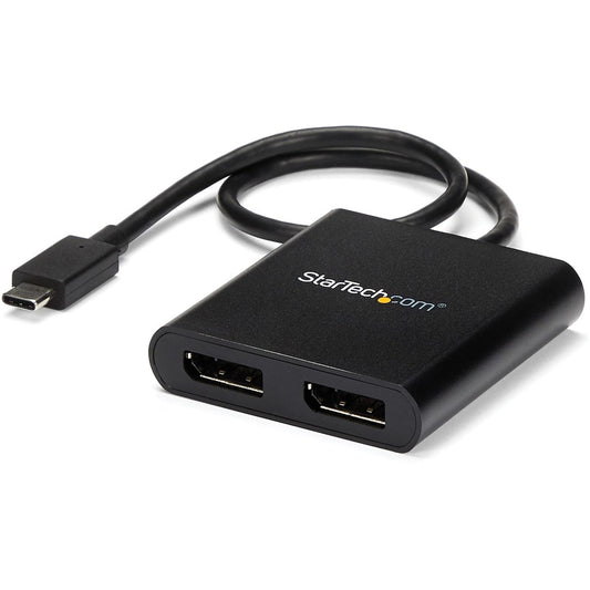 StarTech.com USB-C to Dual DisplayPort 1.2 Adapter, USB Type-C Multi-Monitor MST Hub, Dual 4K 30Hz DP Display Extender/Splitter, Windows MSTCDP122DP