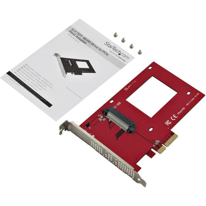 StarTech.com U.2 to PCIe Adapter for 2.5" U.2 NVMe SSD - SFF-8639 PCIe Adapter - x4 PCI Express 4.0 - NVMe PCIe Adapter - U.2 PCIe Card PEX4SFF8639