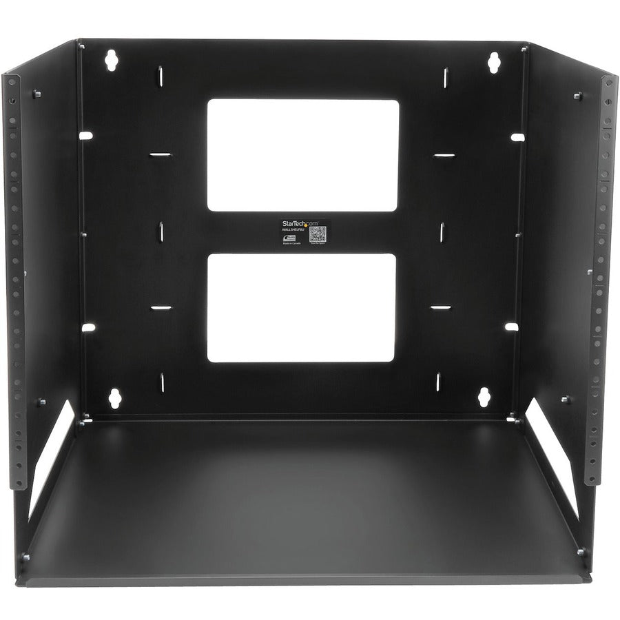 StarTech.com 2-Post 8U Open Frame Wall Mount Network Rack with Built-in Shelf and Adjustable Depth, Computer Rack for IT Equipment, TAA~ WALLSHELF8U