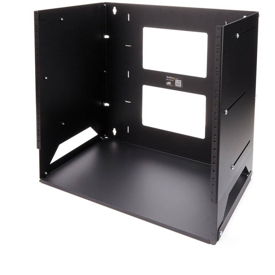 StarTech.com 2-Post 8U Open Frame Wall Mount Network Rack with Built-in Shelf and Adjustable Depth, Computer Rack for IT Equipment, TAA~ WALLSHELF8U