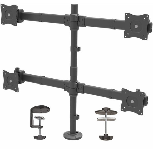 StarTech.com Desk Mount Quad Monitor Arm, 4 VESA Displays up to 27" (17.6lb/8kg), Ergonomic Height Adjustable Articulating Pole Mount ARMQUAD