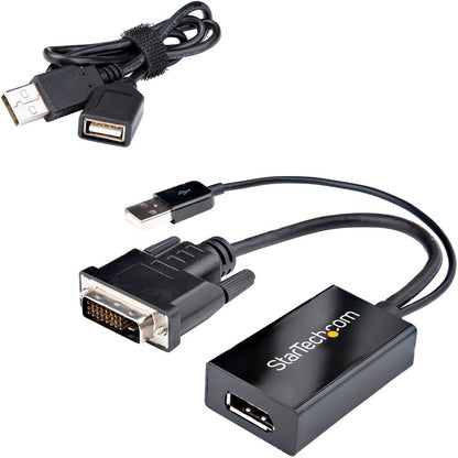 StarTech.com DVI to DisplayPort Adapter with USB Power - DVI-D to DP Video Adapter - DVI to DisplayPort Converter - 1920 x 1200 DVI2DP2