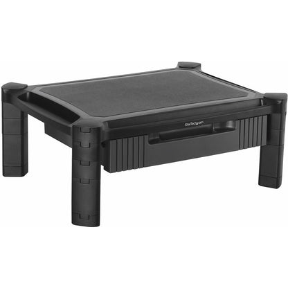 StarTech.com Adjustable Monitor Riser, Drawer, Monitors up to 32" (22lb/10kg), Adjustable Height, Monitor Stand, Computer Monitor Riser MONSTADJD