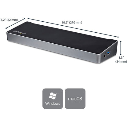 StarTech.com 4K USB C Dock - Triple UHD 4K Monitor Docking Station - Mac & Windows - USB C to HDMI & DisplayPort - 60W PD 5x USB 3.0 Ports DK30CH2DPPD