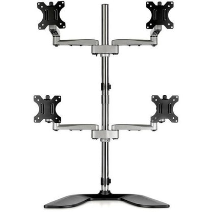 StarTech.com Quad Monitor Stand, Desktop VESA 4 Monitor Arm up to 32" (17.6lb/8kg) Screens, Ergonomic Articulating Pole Mount, Adjustable ARMQUADSS