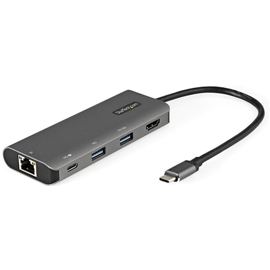 StarTech.com USB C Multiport Adapter - 10Gbps USB 3.1 Gen 2 Type-C Mini Dock - 4K 30Hz HDMI - 100W PD Passthrough - 3xUSB/GbE - 10" Cable DKT31CHPDL