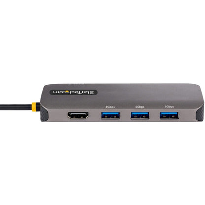 StarTech.com USB C Multiport Adapter, 4K 60Hz HDMI HDR10 Video, 3 Port 5Gbps USB 3.2 Hub, 100W PD PassThrough, GbE, Mini Travel Dock 127B-USBC-MULTIPORT